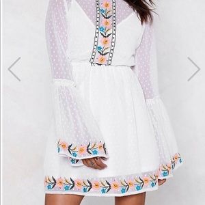 Nasty gal Embroidered skater dress